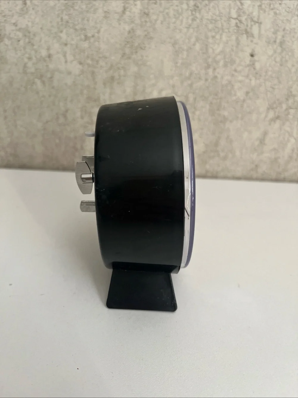 Marathon Mechanical Wind Up Alarm Clock Black Ticks Works
